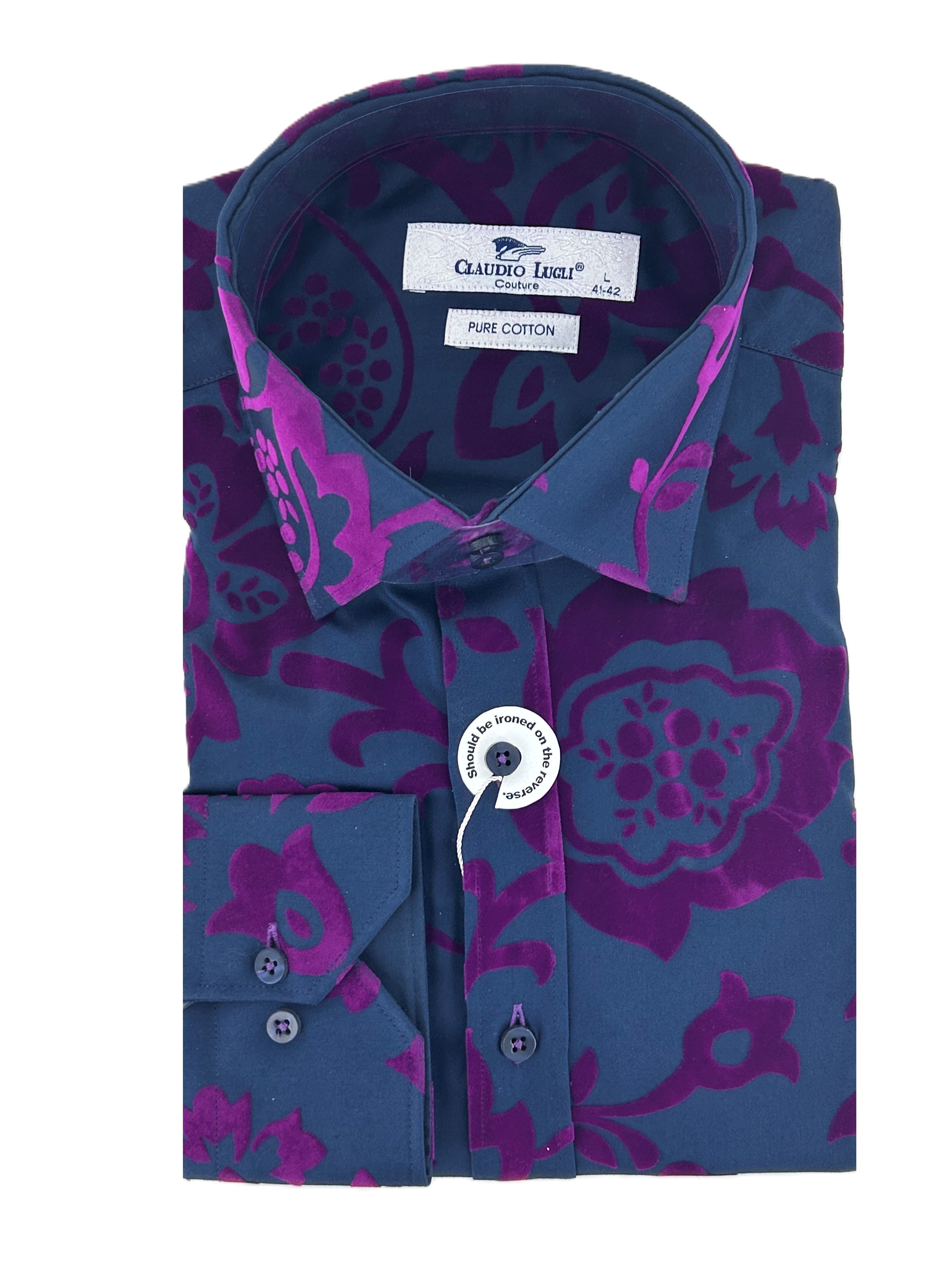 Fuchsia Flocked Shirt