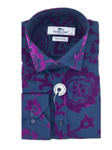 Fuchsia Flocked Shirt