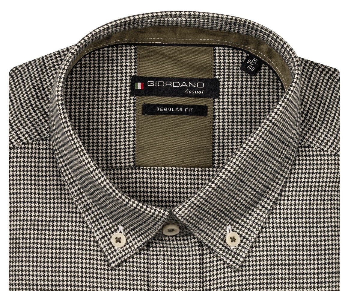 Green Houndstooth Check Shirt