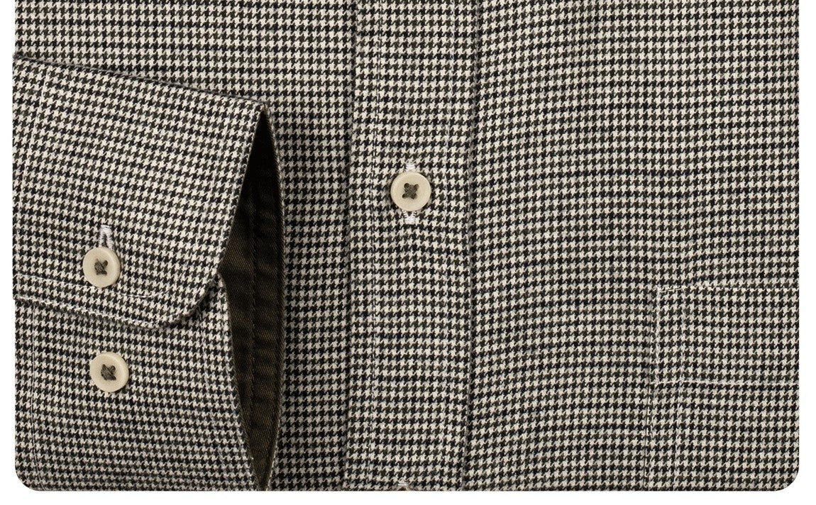 Green Houndstooth Check Shirt