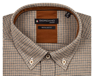 Brown Houndstooth Check Shirt