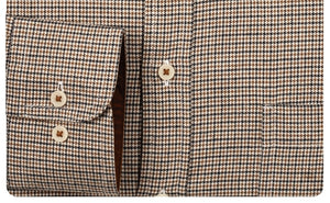 Brown Houndstooth Check Shirt