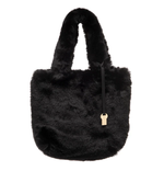 Load image into Gallery viewer, Black Faux Fur Bag
