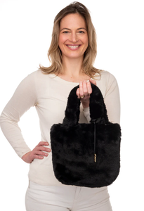 Black Faux Fur Bag