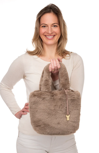 Mocha Faux Fur Bag