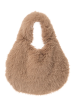 Load image into Gallery viewer, Mocha Faux Fur Slouch Bag
