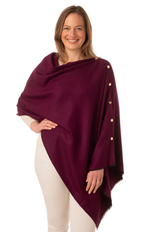 Load image into Gallery viewer, Plum Button Poncho
