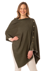 Load image into Gallery viewer, Olive Button Poncho
