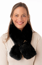 Load image into Gallery viewer, Black Aria Faux Fur Tippet
