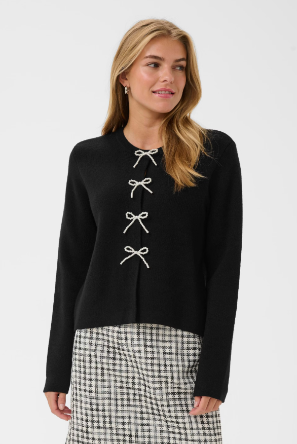 Black Pearl Bow Cardigan