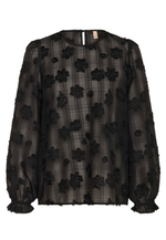 Load image into Gallery viewer, Black Semi Sheer Blouse
