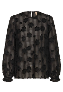 Black Semi Sheer Blouse