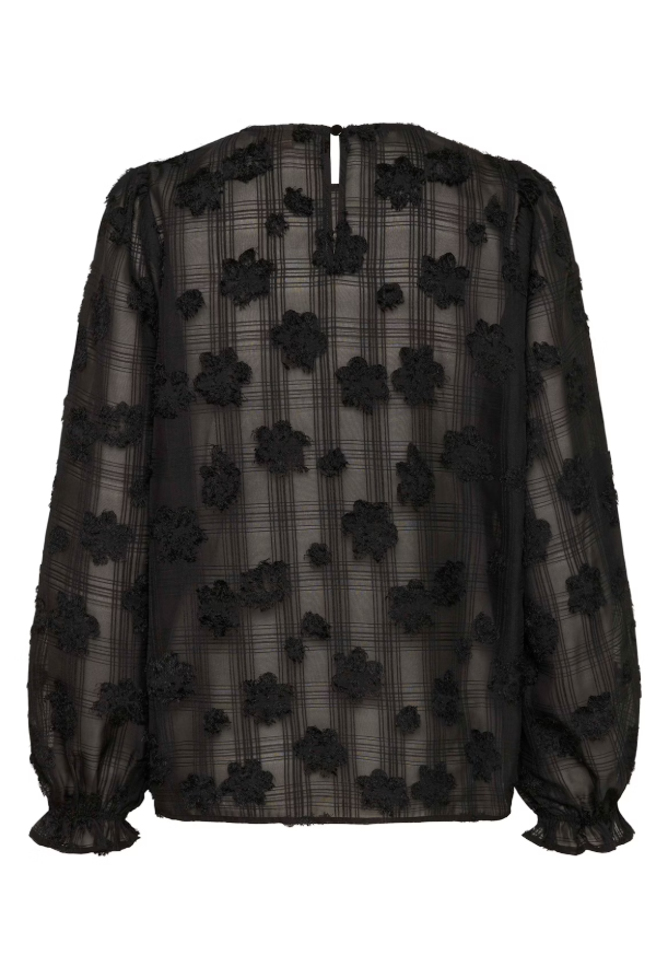 Black Semi Sheer Blouse