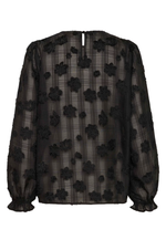 Load image into Gallery viewer, Black Semi Sheer Blouse

