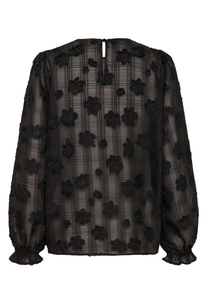 Black Semi Sheer Blouse