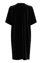 Load image into Gallery viewer, Black Velvet T-Shirt Dress
