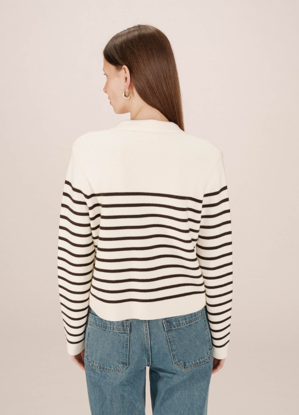 Ecru Stripe Cardigan