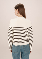 Load image into Gallery viewer, Ecru Stripe Cardigan
