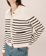 Load image into Gallery viewer, Ecru Stripe Cardigan
