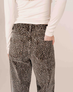 Animal Print Wide Jeans