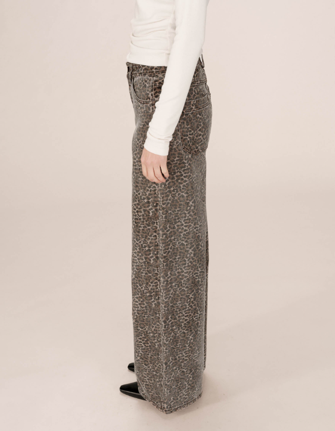 Animal Print Wide Jeans