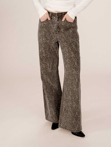 Animal Print Wide Jeans