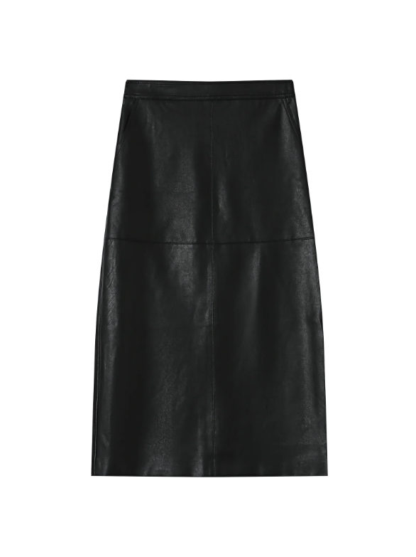 Black Faux Leather Skirt