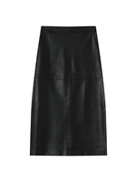 Load image into Gallery viewer, Black Faux Leather Skirt
