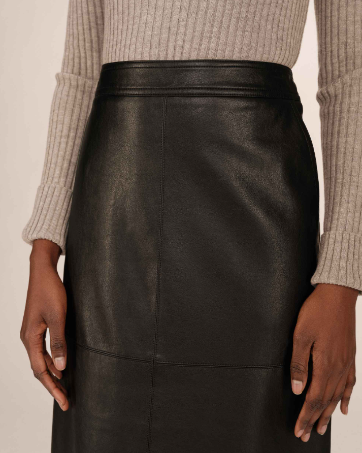 Black Faux Leather Skirt