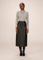 Load image into Gallery viewer, Black Faux Leather Skirt
