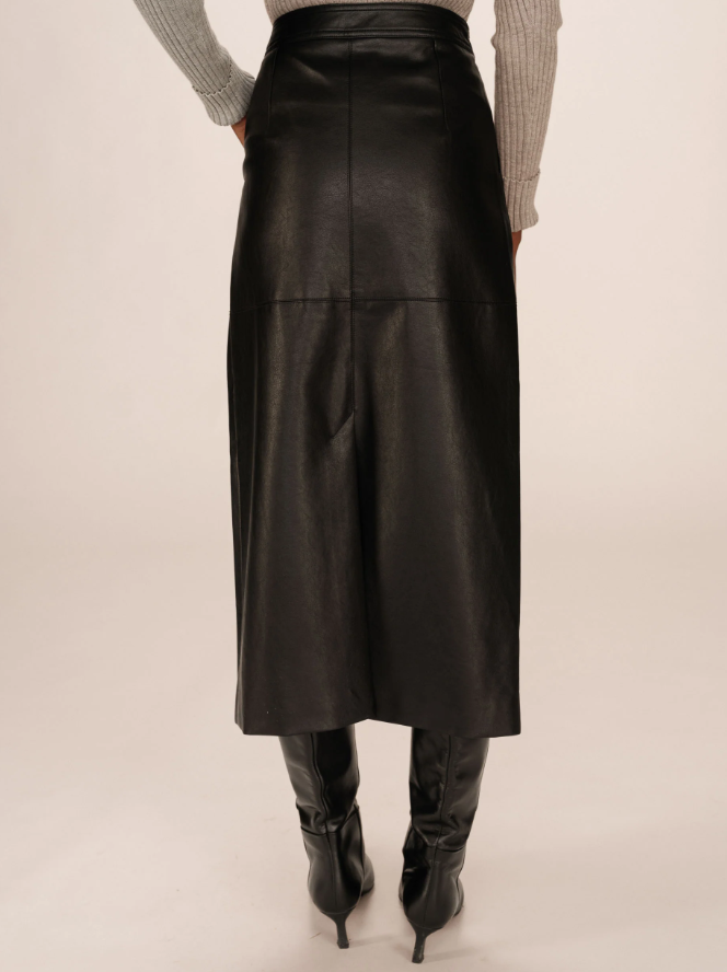 Black Faux Leather Skirt