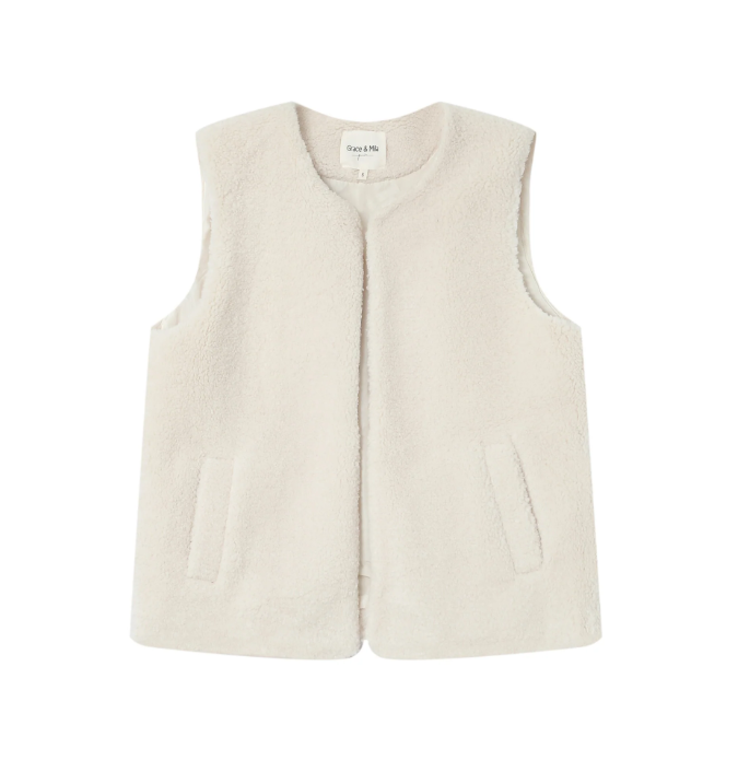 Cream Teddy Gilet