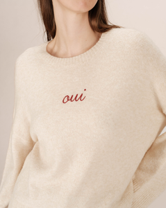 Cream Embroidered Jumper