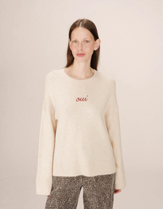 Cream Embroidered Jumper