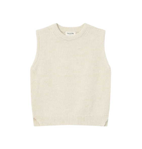 Ecru Knitted Tank Top