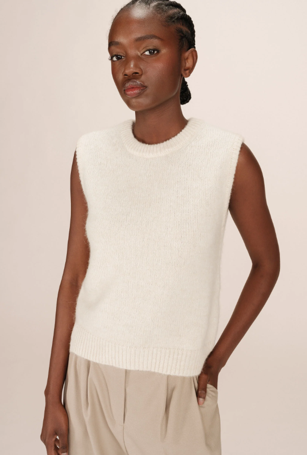 Ecru Knitted Tank Top