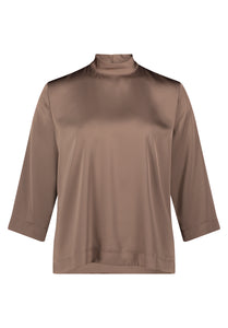 Mocha Satin Blouse