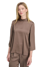 Load image into Gallery viewer, Mocha Satin Blouse
