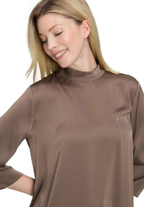Mocha Satin Blouse