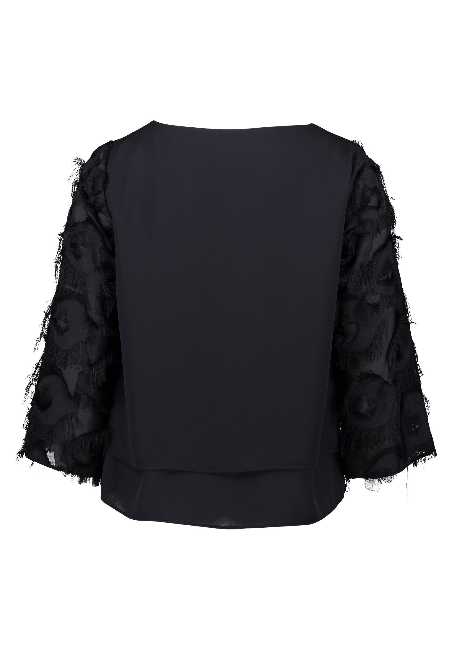 Black Mesh Sleeve Blouse