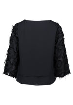 Load image into Gallery viewer, Black Mesh Sleeve Blouse
