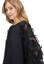 Load image into Gallery viewer, Black Mesh Sleeve Blouse
