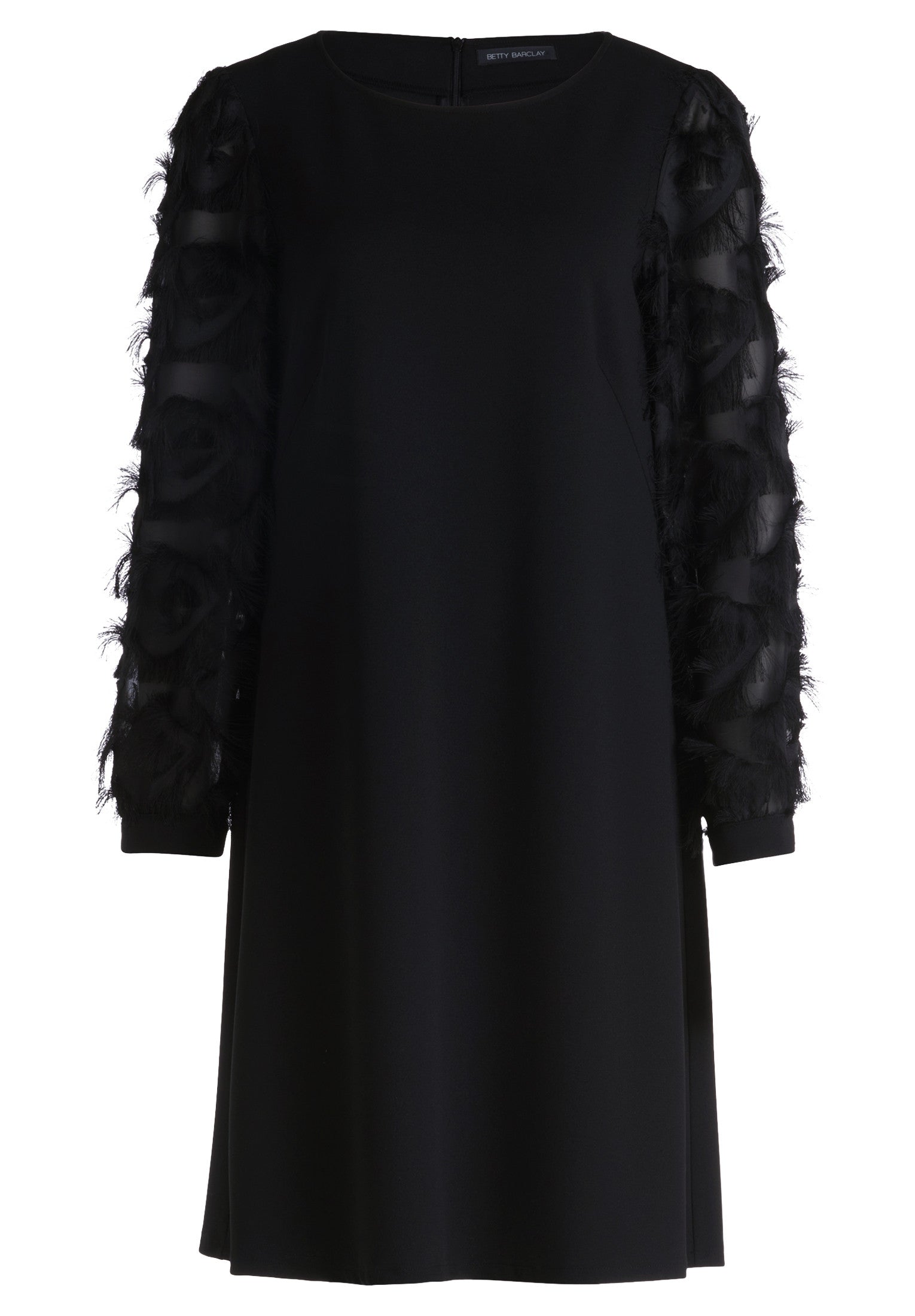 Black Mesh Sleeve Shift Dress