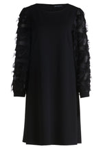 Load image into Gallery viewer, Black Mesh Sleeve Shift Dress
