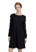 Load image into Gallery viewer, Black Mesh Sleeve Shift Dress
