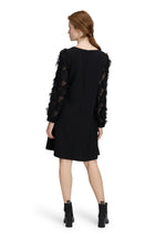 Load image into Gallery viewer, Black Mesh Sleeve Shift Dress
