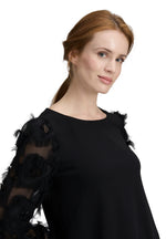 Load image into Gallery viewer, Black Mesh Sleeve Shift Dress
