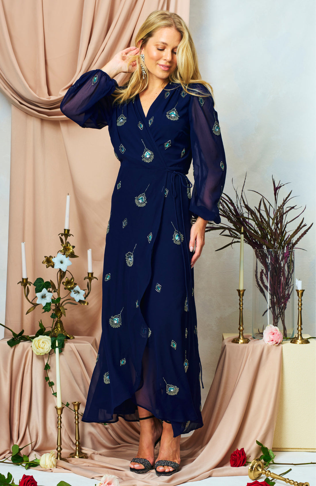 Navy Harper Wrap Dress