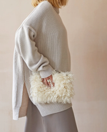 Load image into Gallery viewer, Cream Faux Fur Pouch Bag
