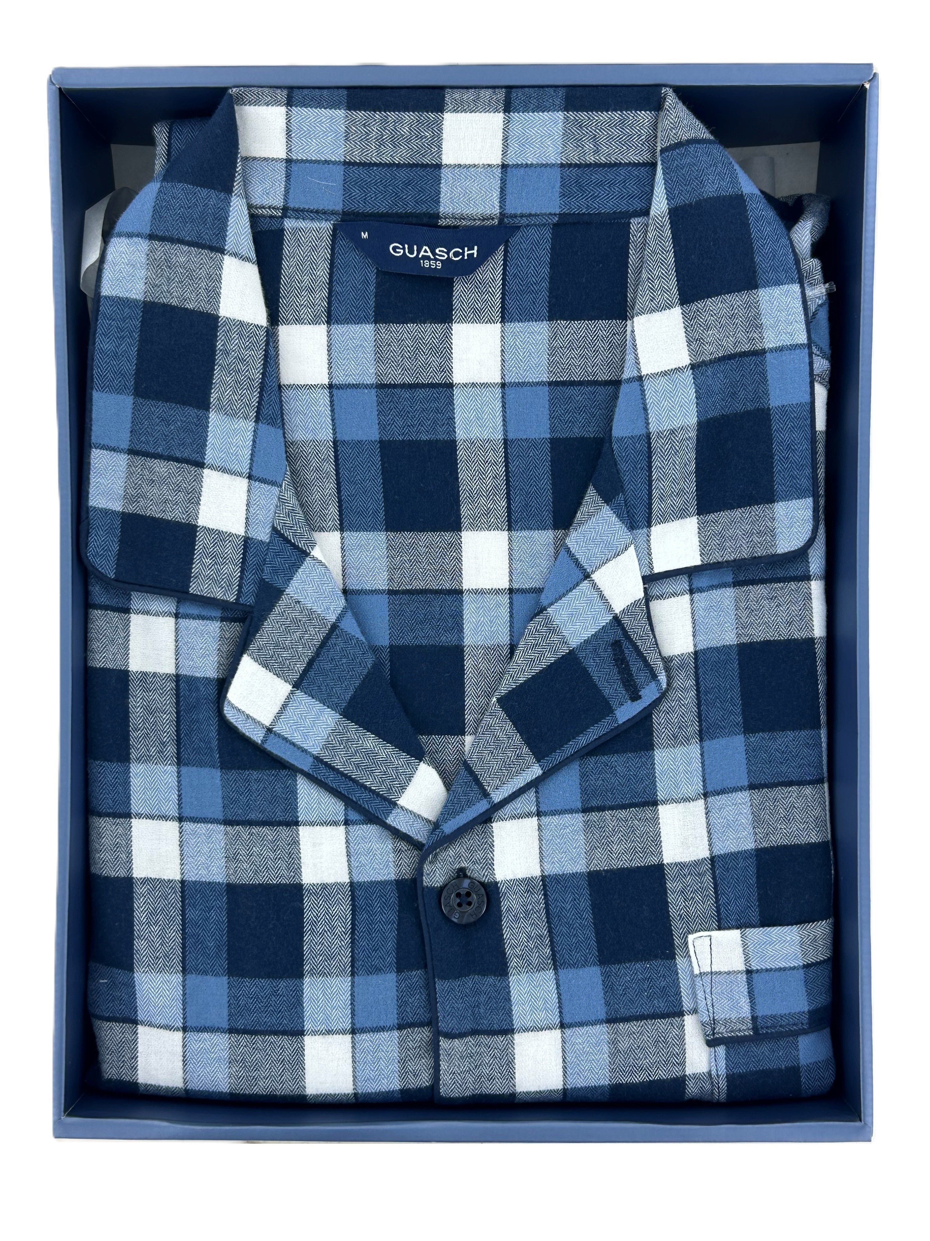 Blue Check Flannel Pyjama Set